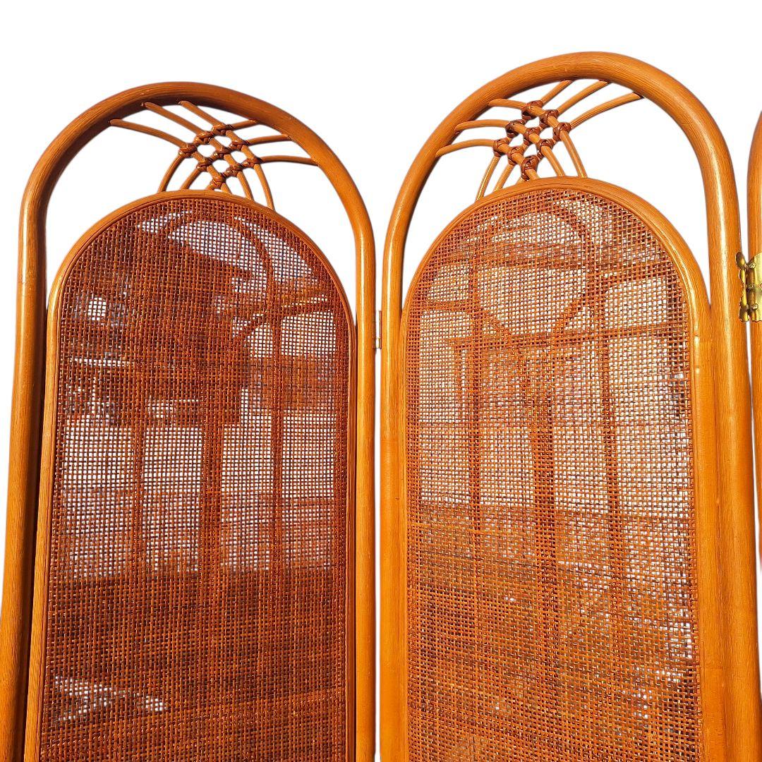 KOIZUMI ラタン衝立 4連 高さ150cm 廃盤 希少 小泉産業製