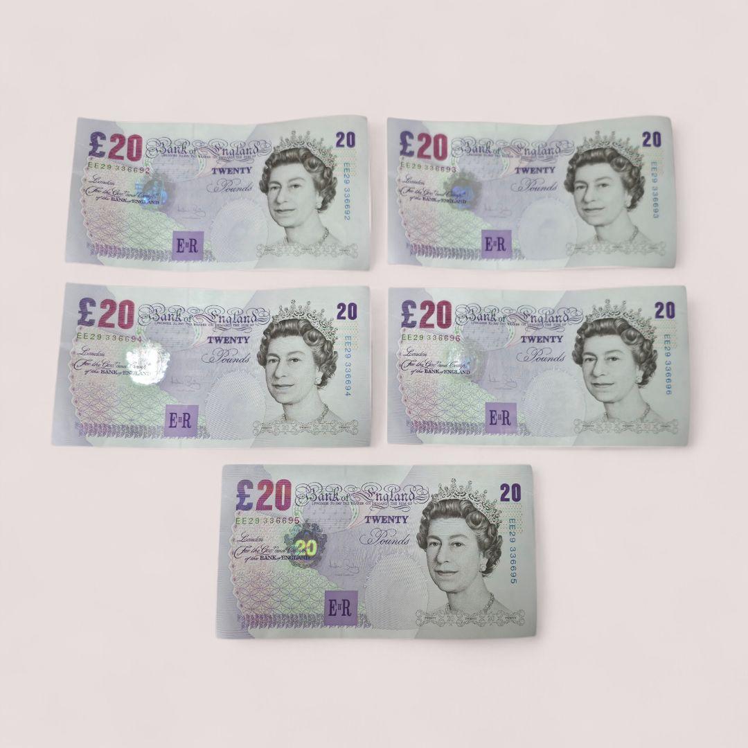 イギリス 旧20ポンド紙幣 ×5枚セット