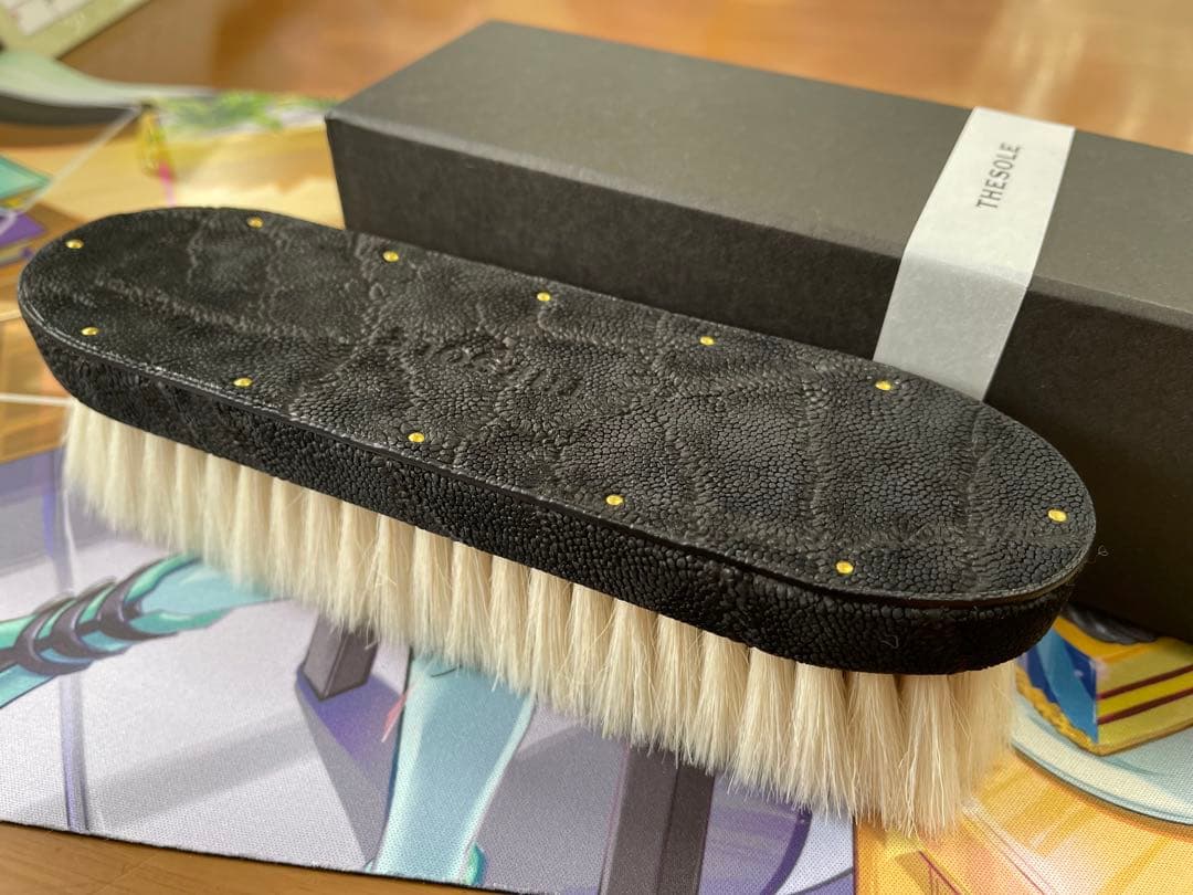【新品】THE SOLE 山羊毛 象革 洋服ブラシ ブラック