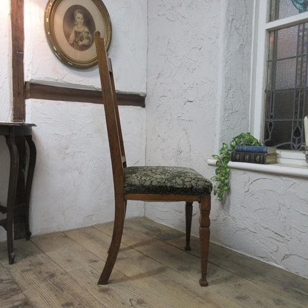 イギリス アンティーク 家具 ダイニングチェア 張りぐるみ椅子 英国 4107d
