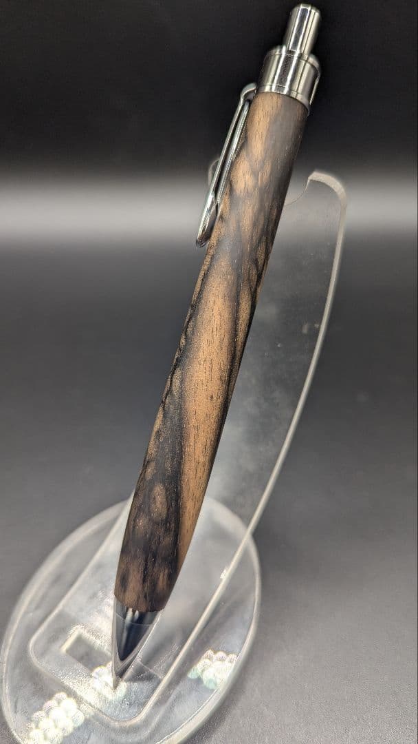 364ペン工房翌檜　極上　黒柿孔雀杢　木軸シャーペン　ボールペン