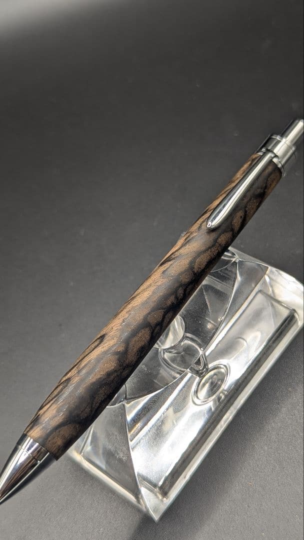364ペン工房翌檜　極上　黒柿孔雀杢　木軸シャーペン　ボールペン