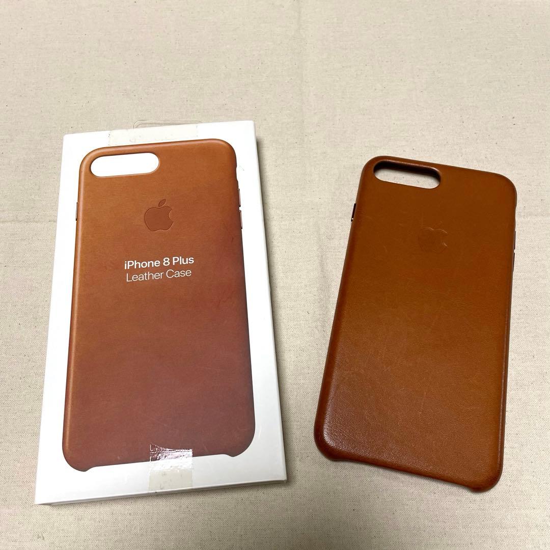 iPhone8plus 純正 apple レザーケース サドルブラウン