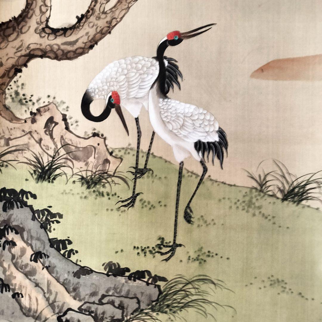 ①鶴と松の掛軸