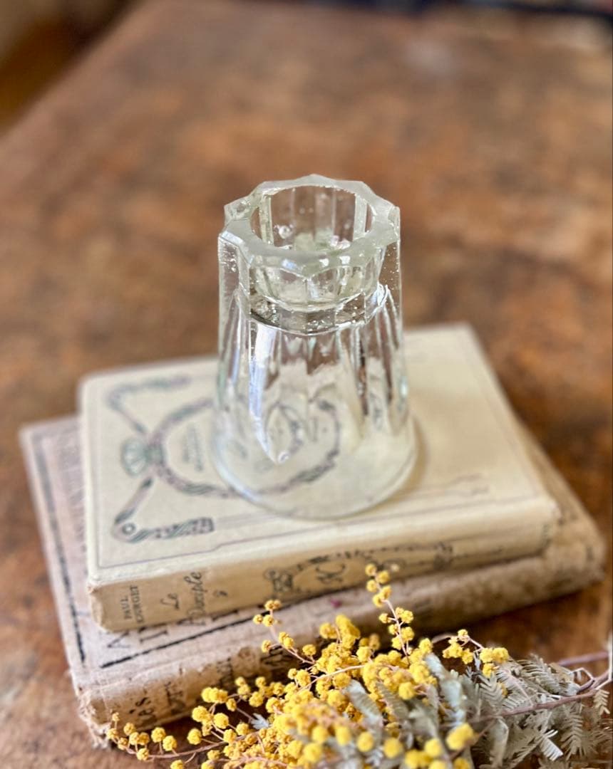 アンティーク　剣先コップ　ウランガラス　和ガラス　古道具　大正ロマン