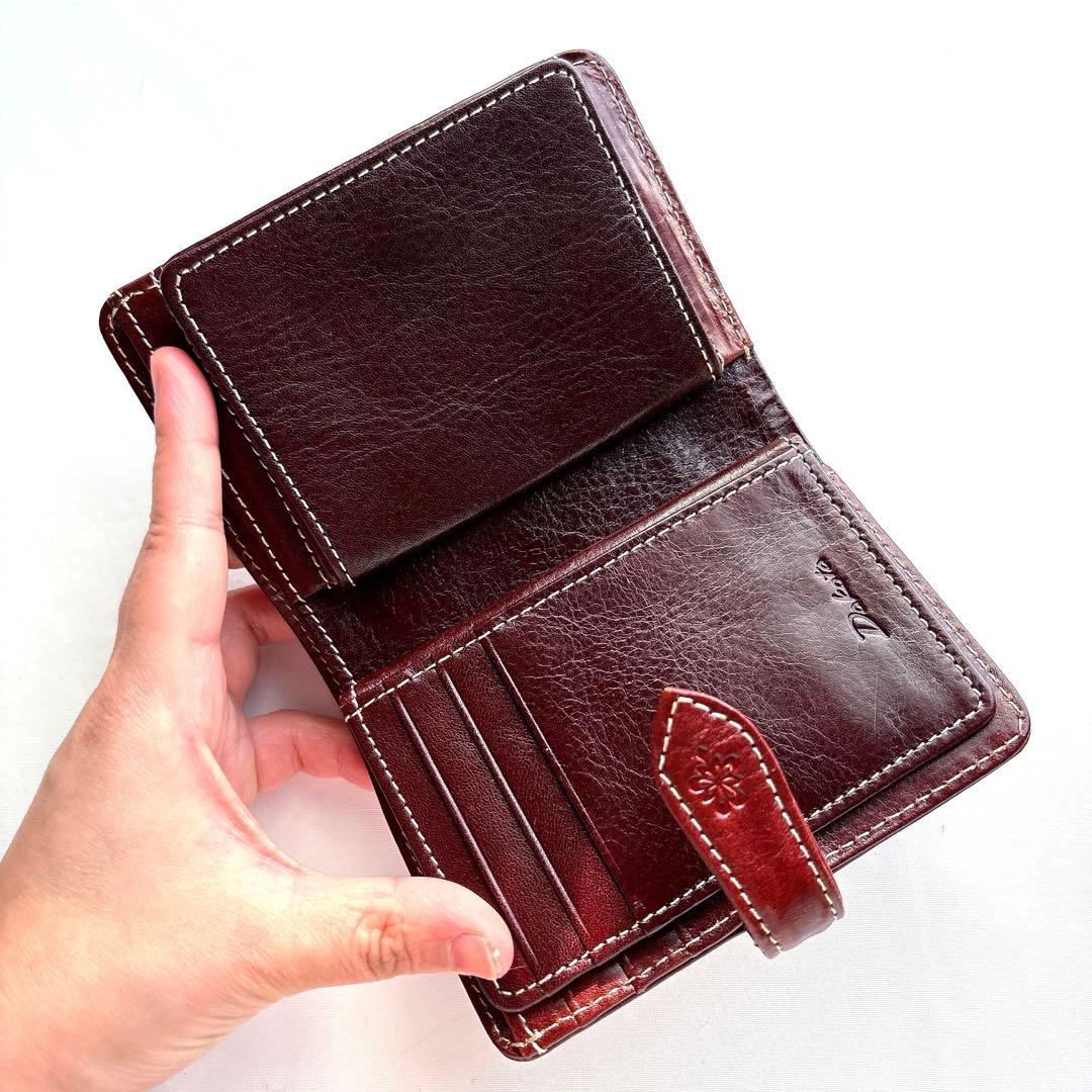 Dakota ダコタ フィオラシリーズ 花柄 小銭入れ付　二つ折り財布 レッド