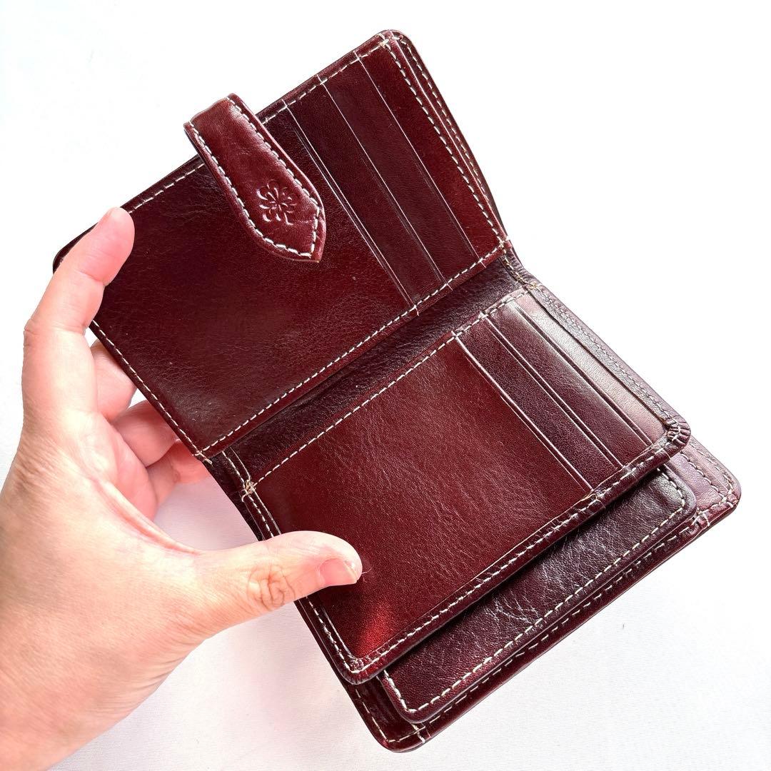 Dakota ダコタ フィオラシリーズ 花柄 小銭入れ付　二つ折り財布 レッド