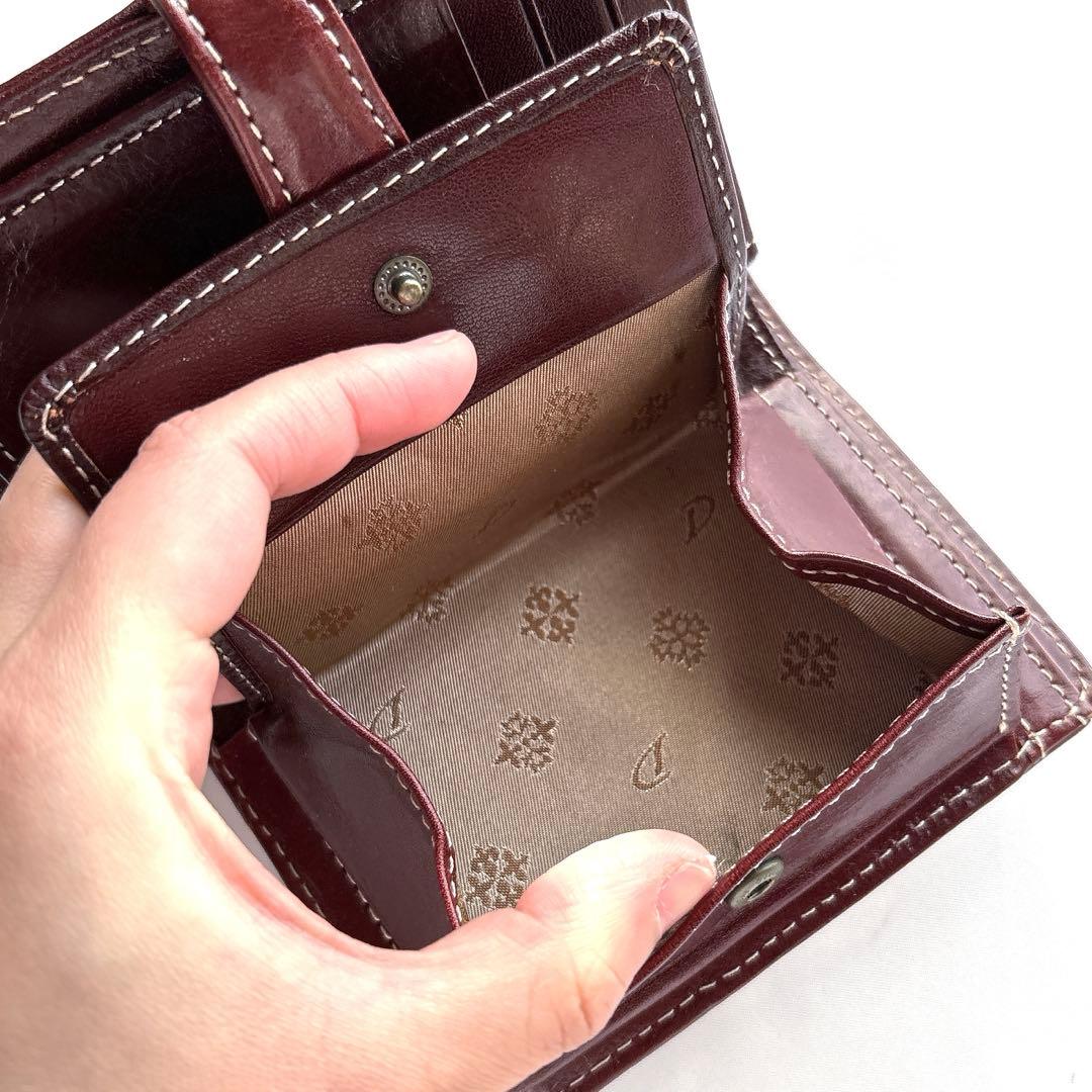 Dakota ダコタ フィオラシリーズ 花柄 小銭入れ付　二つ折り財布 レッド