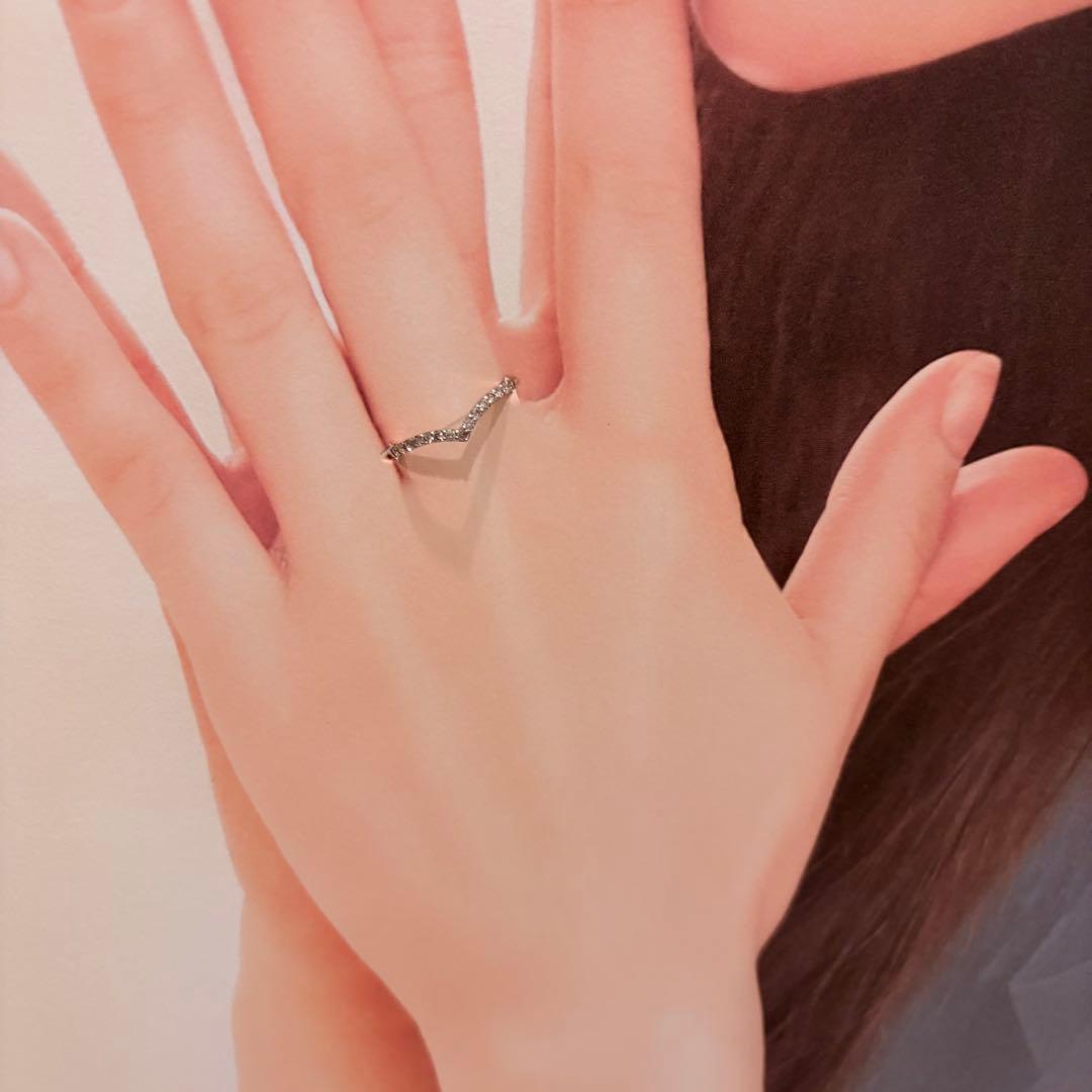 新品同様！ V字 ダイヤモンドリング D0.20ct Pt900