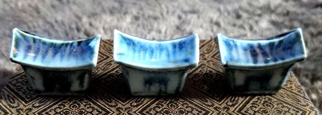 富本憲吉自作 染付家形箸置 10個組 大正13（1924）年作