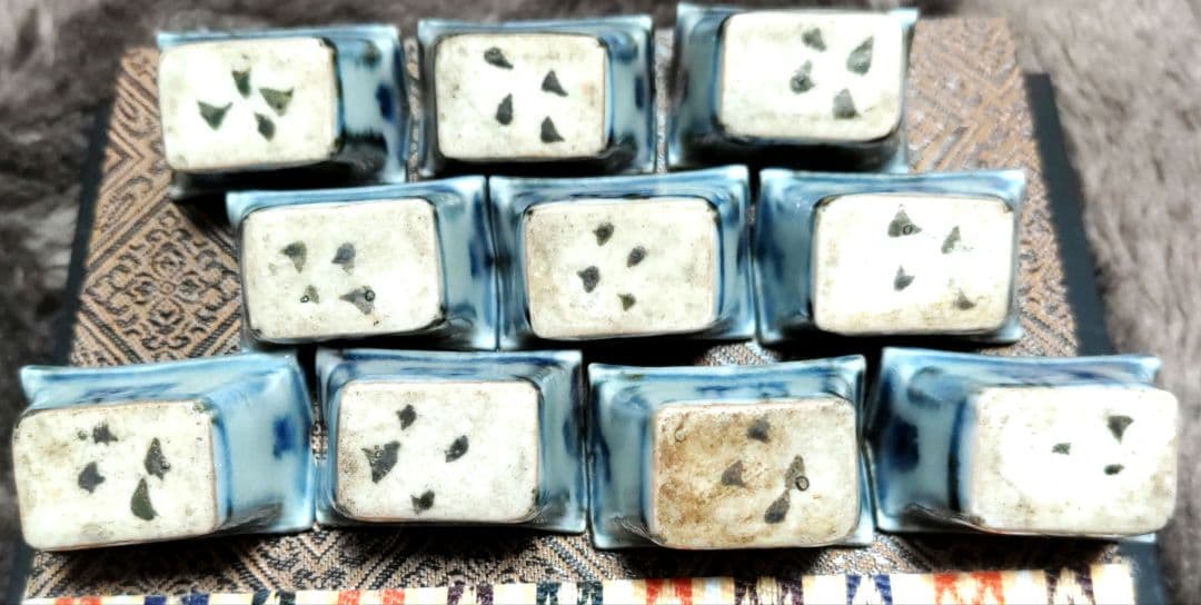 富本憲吉自作 染付家形箸置 10個組 大正13（1924）年作