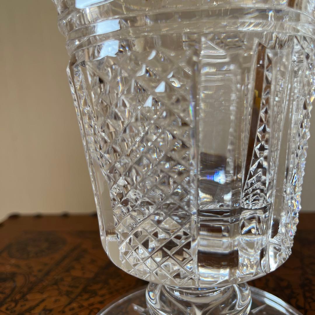 クリスタルガラス フラワーベース カットガラス