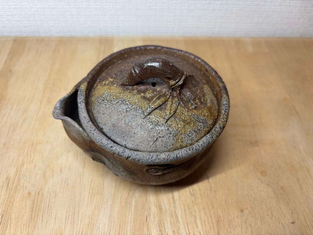 ㊶備前焼 宝瓶 登り窯 竹 たけ タケ 手びねり 急須