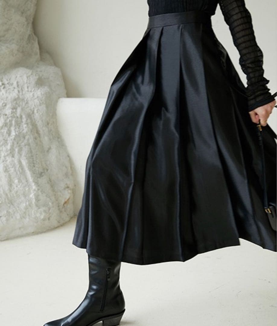 美品【Fano Studios】ハイウエストビックプリーツスカート