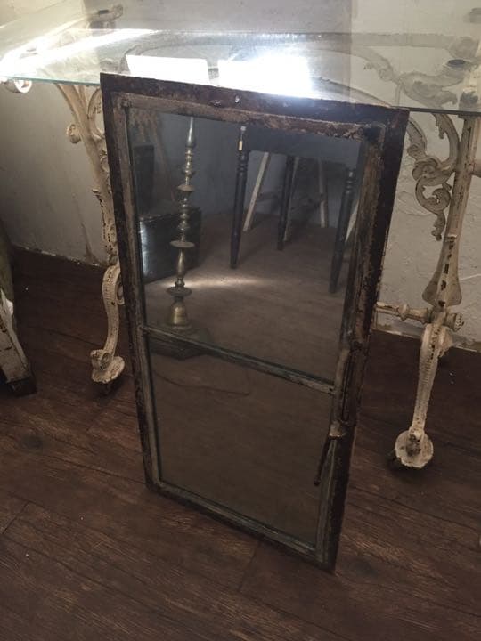 フランス ブロカント アイアン アトリエのミラー