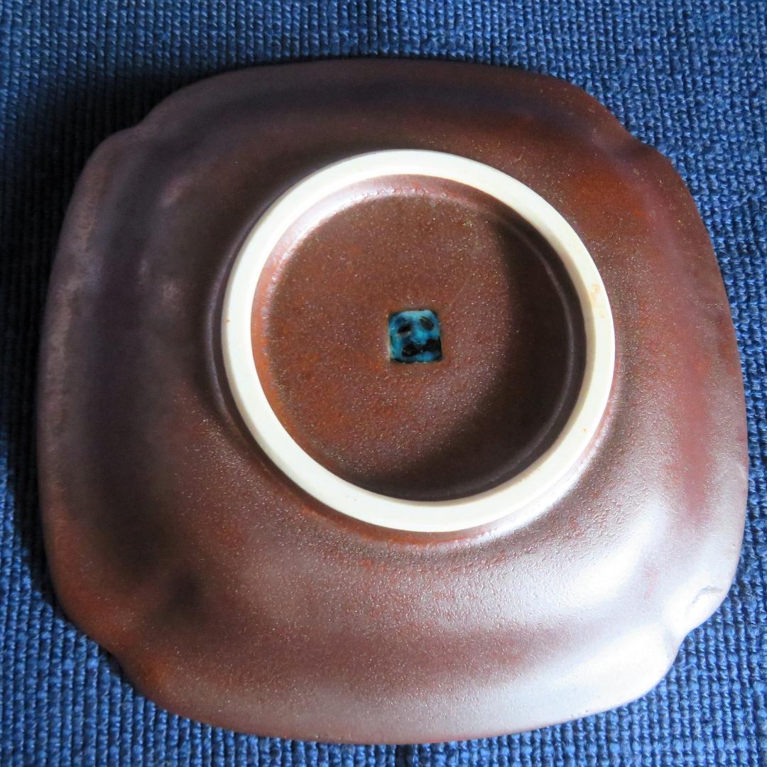 九谷焼　吸坂窯　海部公子　色絵雪景色之角皿