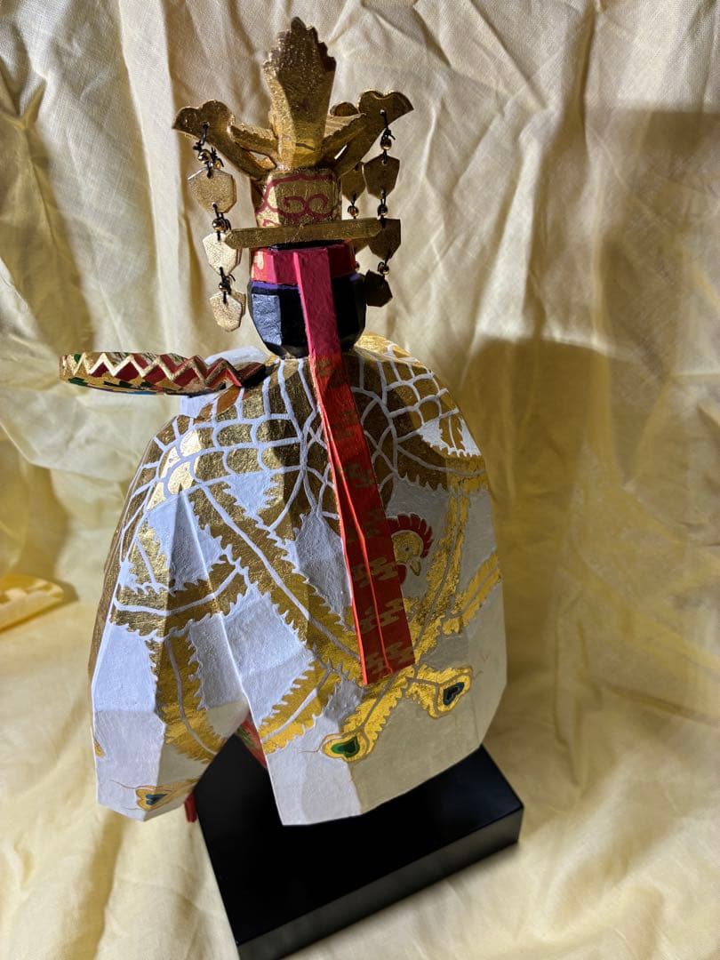 一刀彫　羽衣　為田哲園作