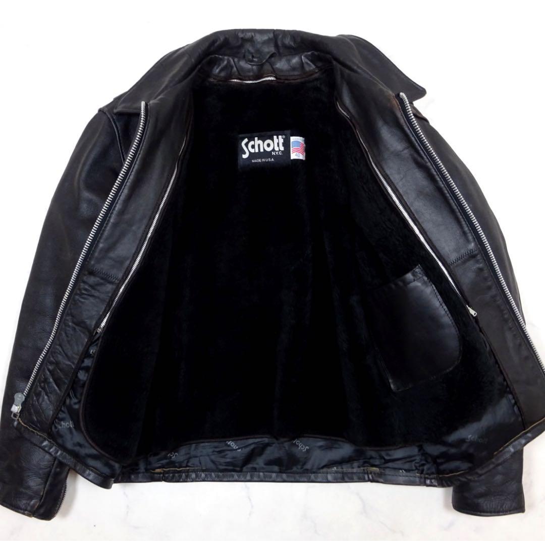 schott/ショット/シングルライダースジャケット/サイズ40/ブラック