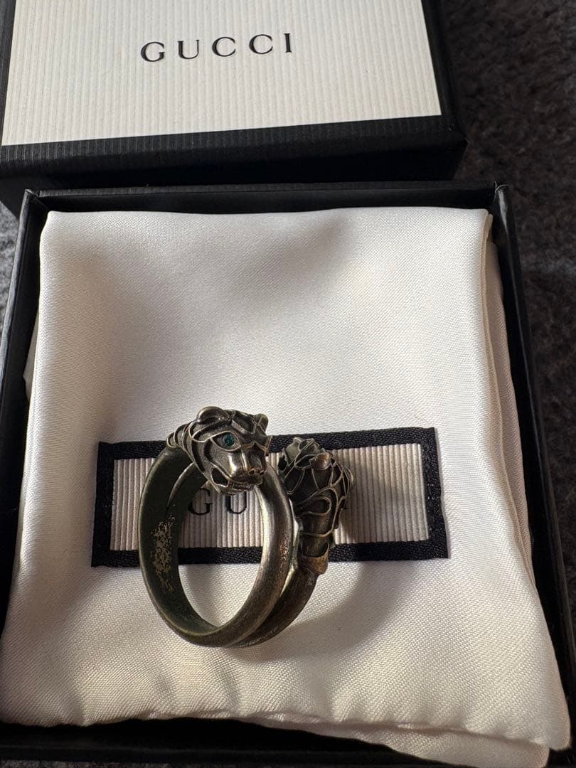 【箱・保存袋付き】GUCCI 指輪　リング　タイガーヘッド