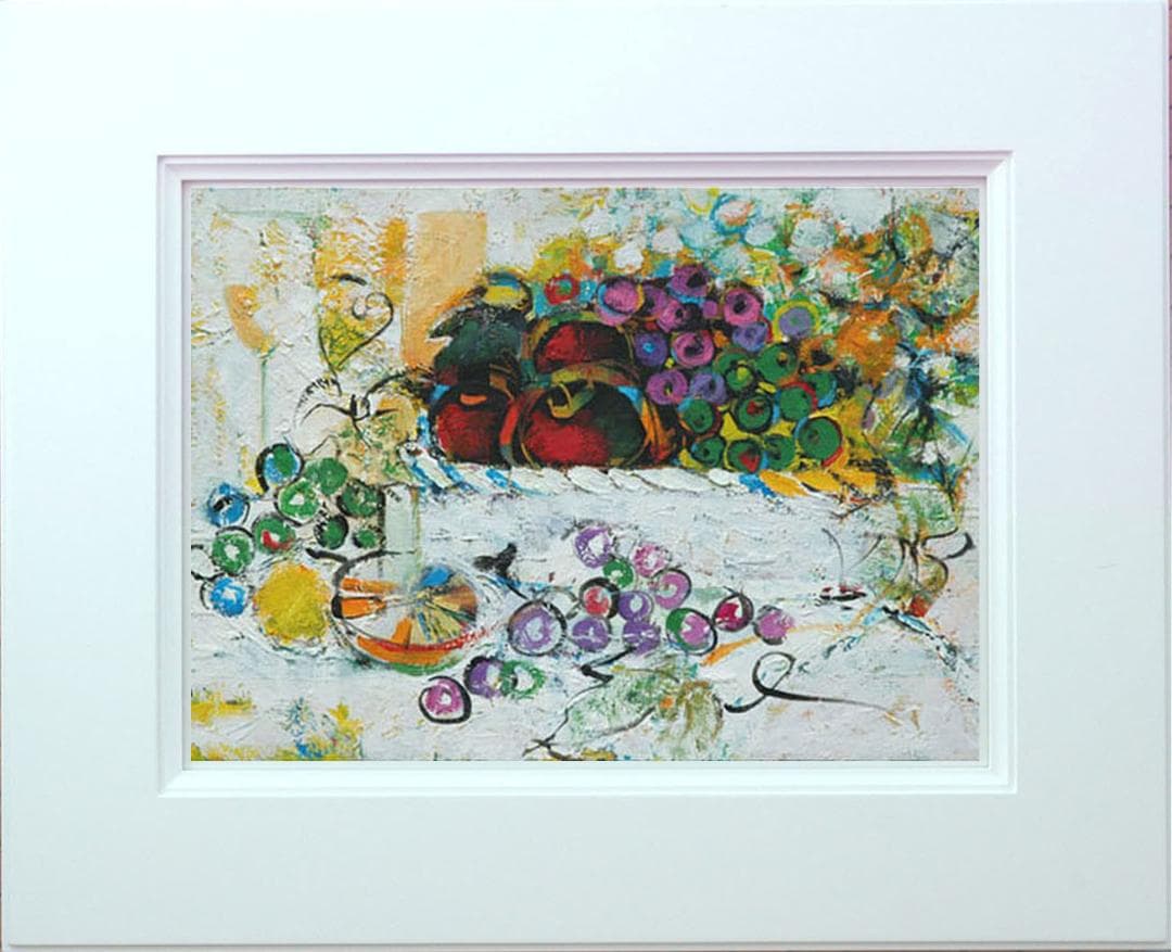 油絵 菅家令子 絵 絵画 インテリア uF6-060210 静物 フルーツ