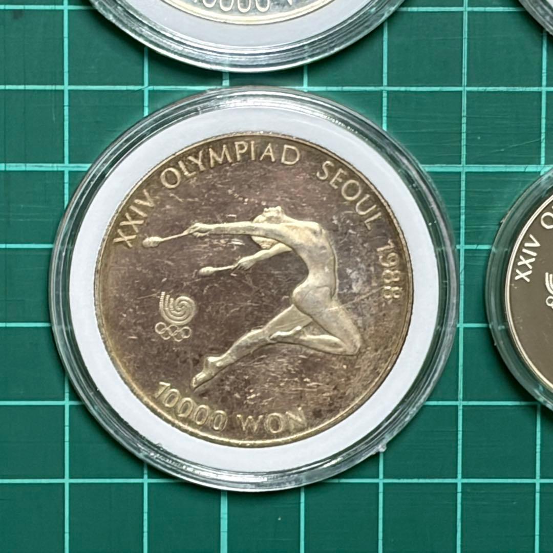 韓国　硬貨　　銀貨　ソウルオリンピック大会記念銀貨 5枚まとめ