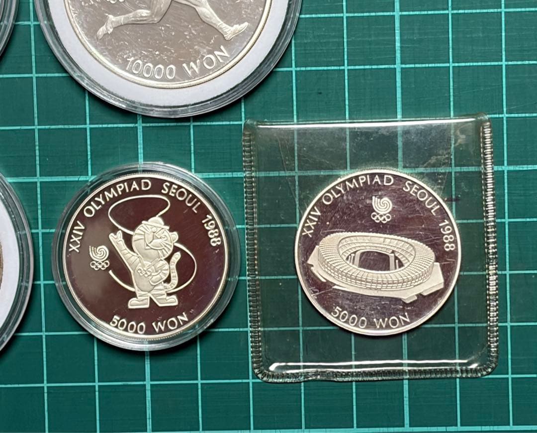 韓国　硬貨　　銀貨　ソウルオリンピック大会記念銀貨 5枚まとめ