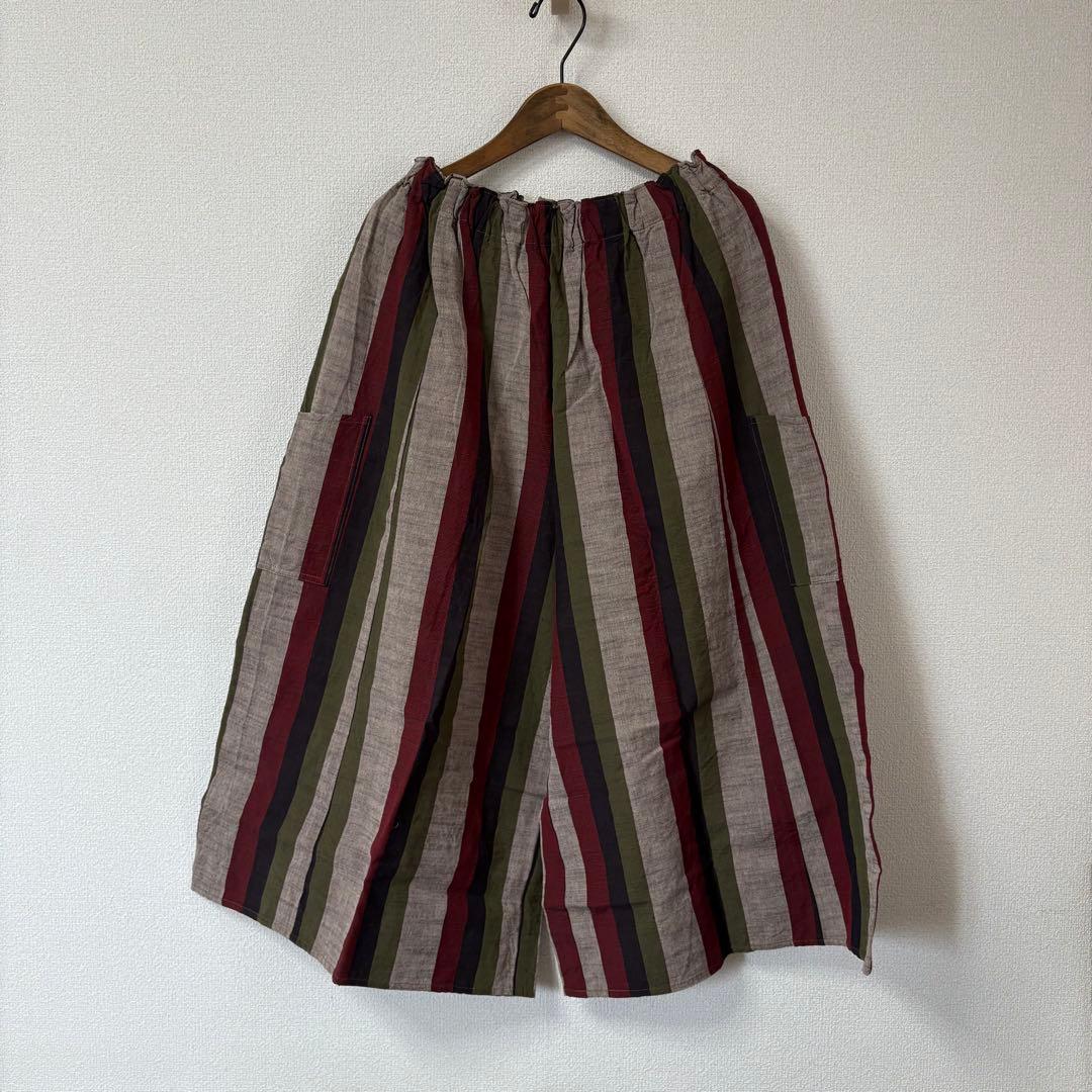 新品☆ヤンマ産業 yamma☆会津木綿 キュロット ロング+5cm丈 さかえ縞