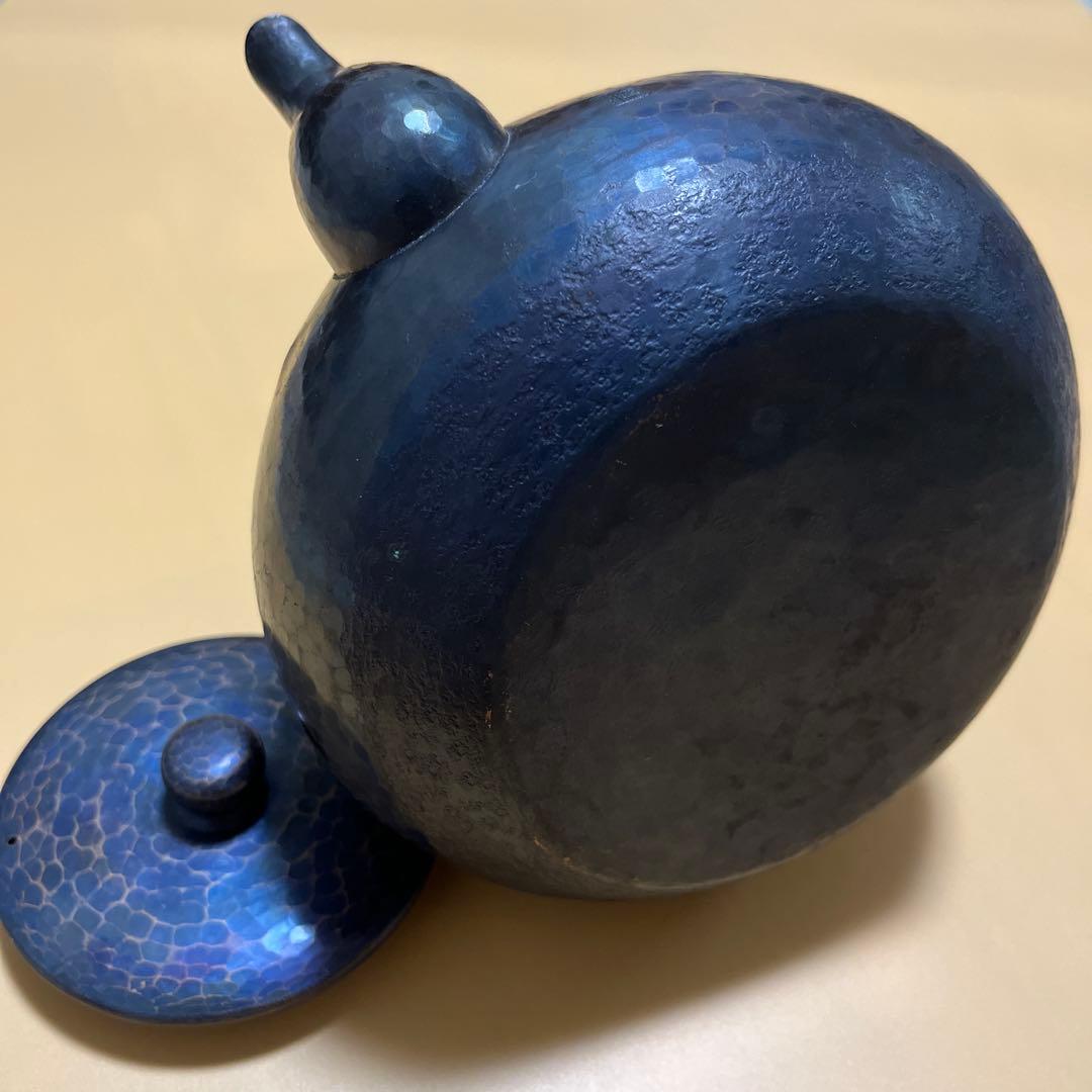 ⭐️状態極上⭐️清穂堂 鎚起銅器 銅製 急須 紫金色 蔓巻き 茶道具 槌目