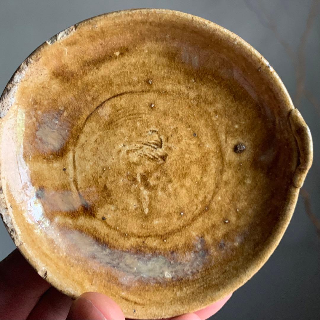 美濃 飴釉 平盃 小皿 No.2 古美術 古道具 アンティーク 美濃古窯