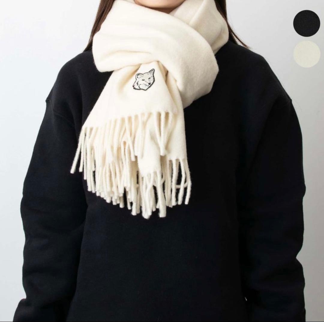 MAISON KITSUNE メゾンキツネ マフラー アイボリー
