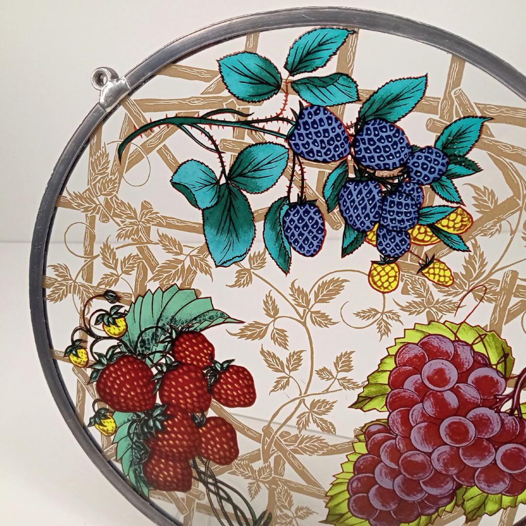 大判アメリカ ステンドグラス Berries＆Grapes グラスマスターズ社c