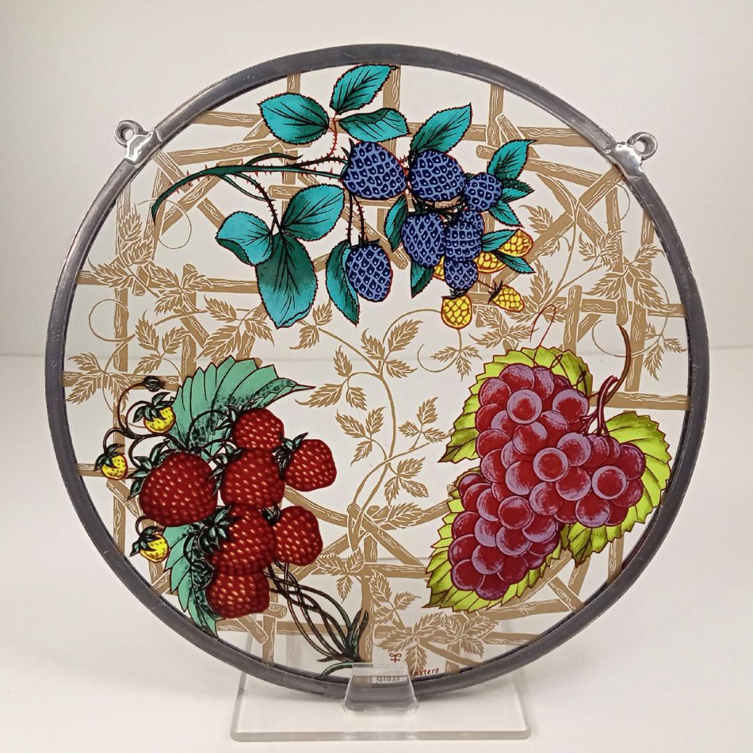 大判アメリカ ステンドグラス Berries＆Grapes グラスマスターズ社c