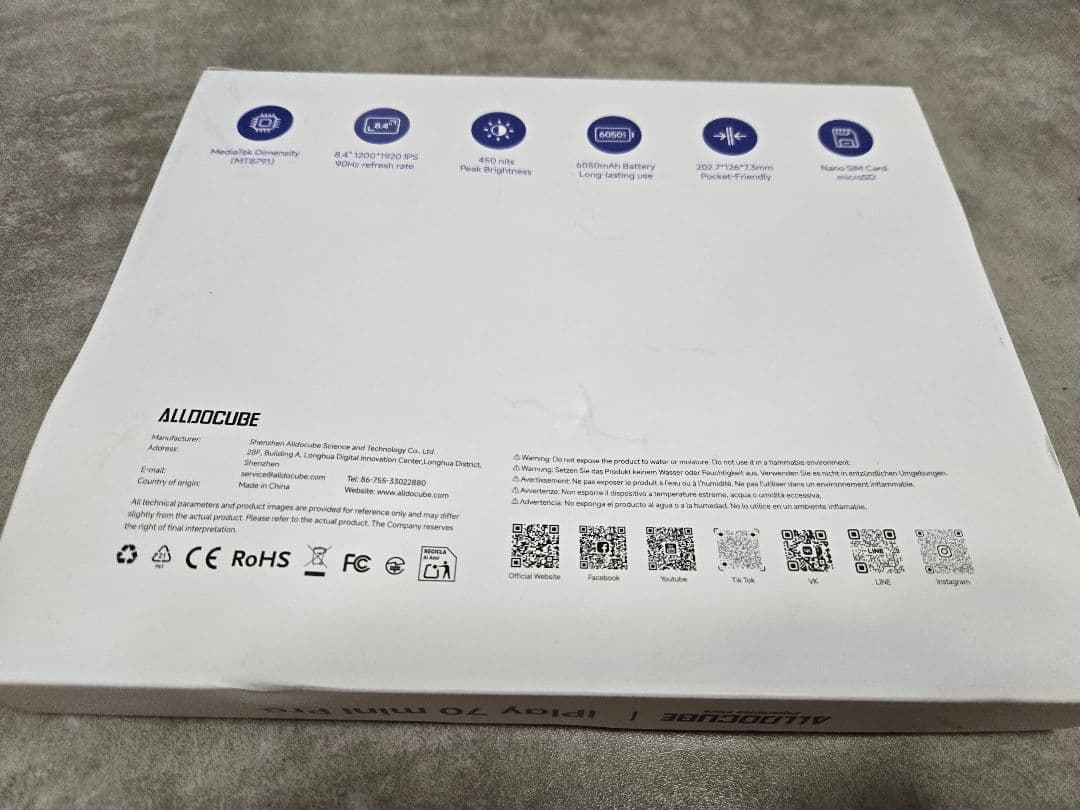 Androidタブレット本体 ALLODOCUBE iPlay 70 mini Pro