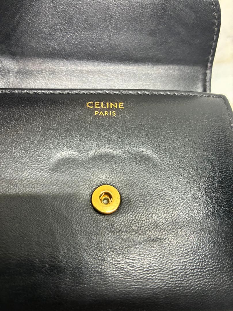 CELINE トリオンフ コンパクトウォレット ブラック 三つ折り財布