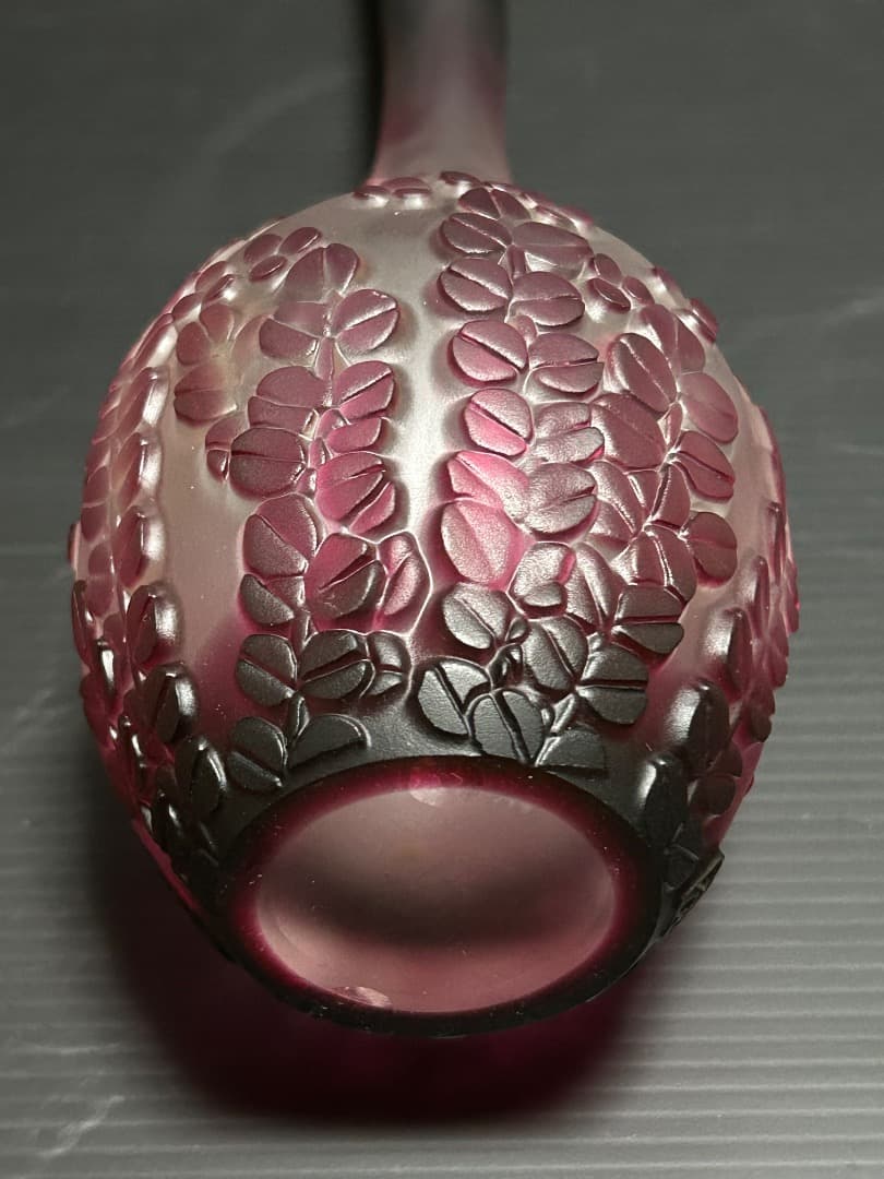 サンドブラスト加工によるガラスの花生け