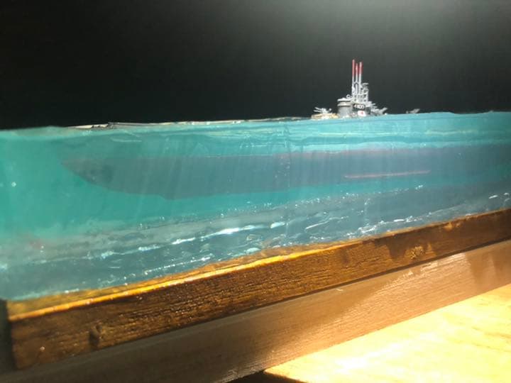 伊400 浮上せよ！　潜水艦水没　ジオラマ