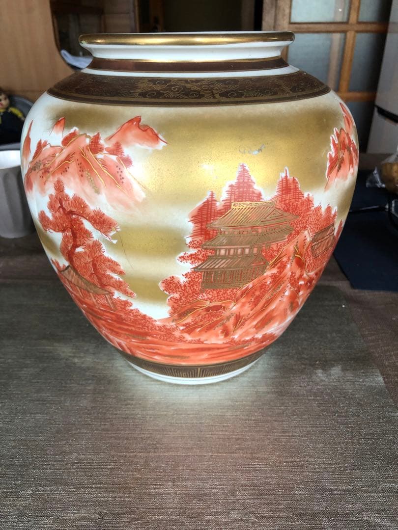 九谷 竹隆窯 本金 色絵 専用箱無