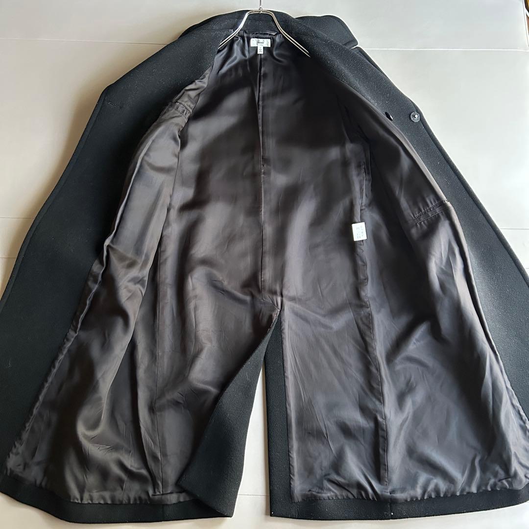 HYKE メルトンウール 比翼チェスターコート ブラック サイズ1