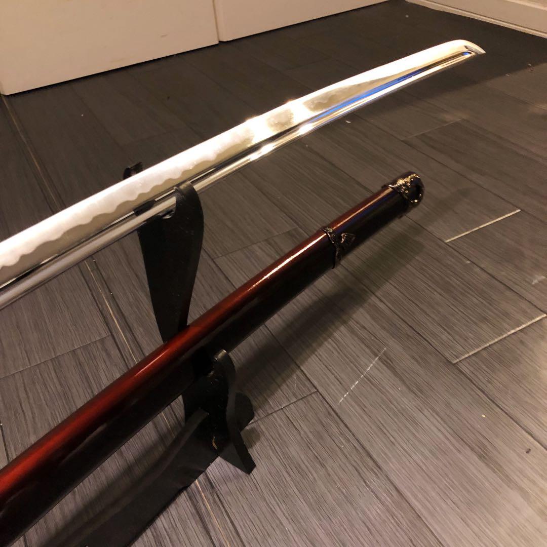 高級居合刀　高級模造刀　樋入刀身　朱拵え　合金刀身