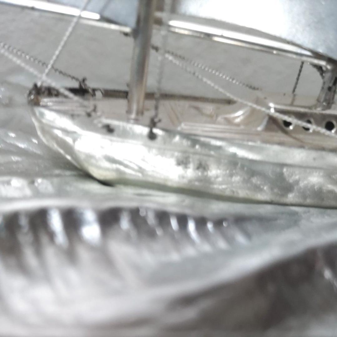 天下一ハレルヤ　純銀　帆船模型 置物 インテリア シルバーカラー