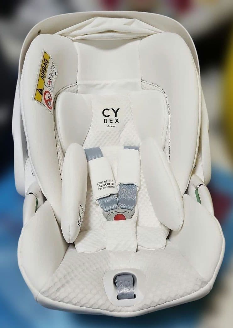 CYBEX ホワイト ベビーシート クラウドTi ベース レインカバー