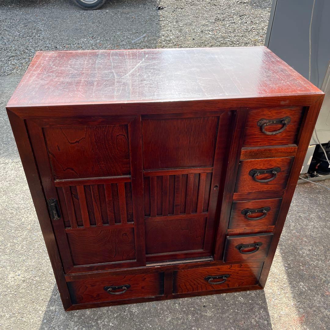 箪笥 民芸箪笥 和箪笥 和タンス 両面式 茶箪笥 レトロ家具