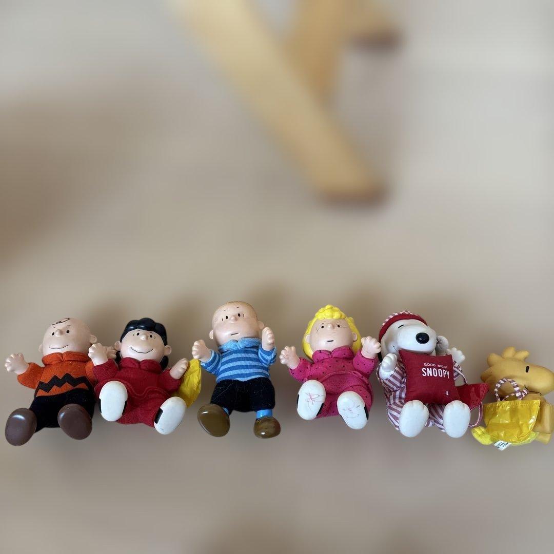 スヌーピー布服＋ソフビセット90年代ヴィンテージPEANUTS製