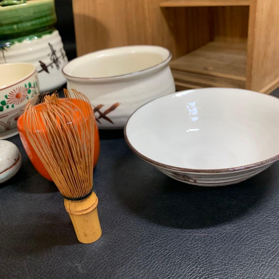 茶道具セット　茶箱　古物　歴史　茶碗　水差し　茶灼　棗　銘有