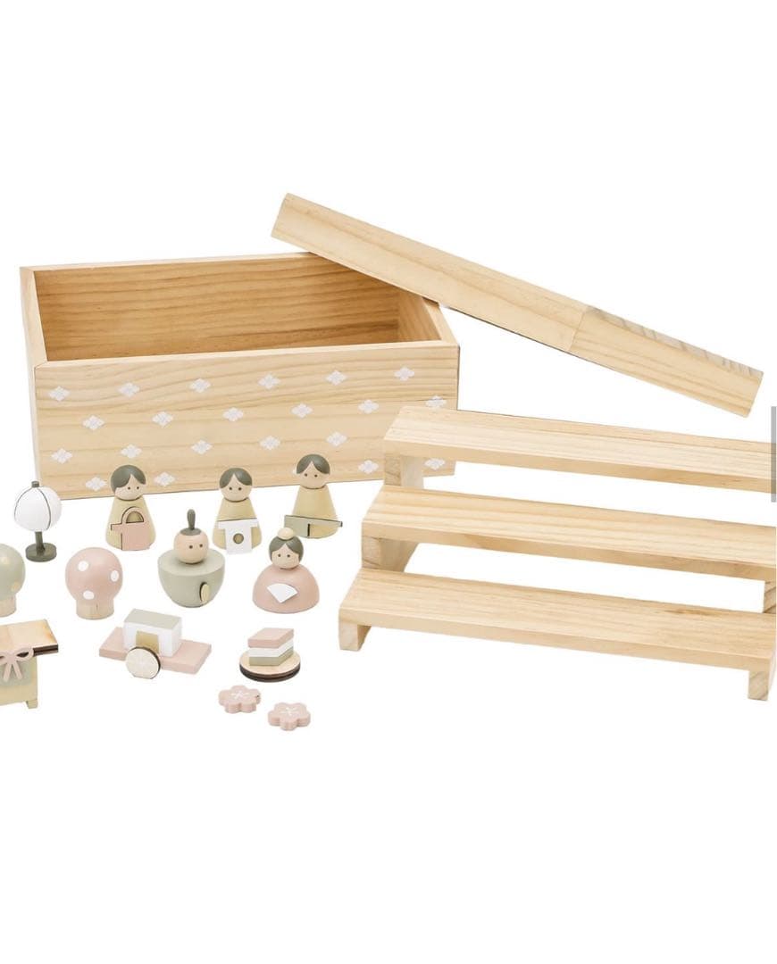 サリュひな祭り　木製雛人形セット