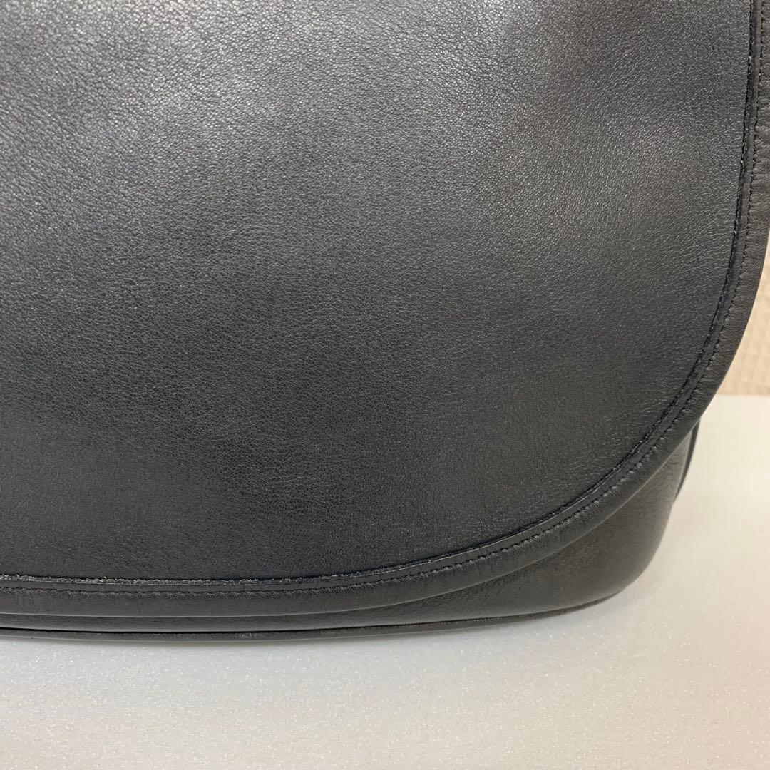 オールドコーチ ショルダーバッグ 4150 本革 ネイビー 金具 チャーム