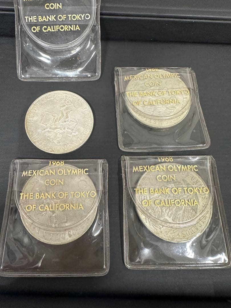 メキシコオリンピック　25ペソ銀貨4枚セット1968年