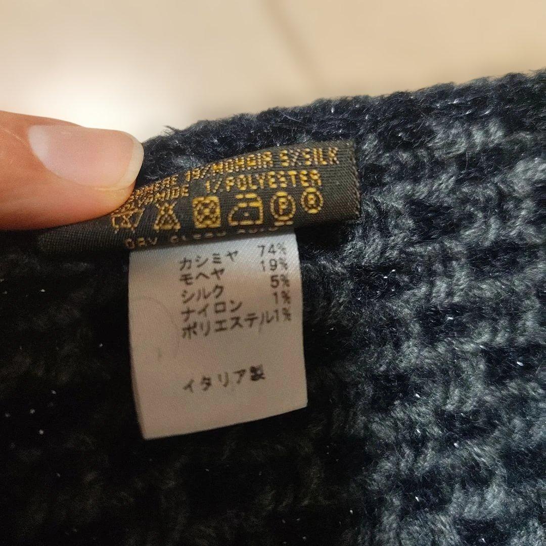 ルイヴィトン エシャルプ ダミエ コージー ピン付 マフラー カシミヤ モヘヤ