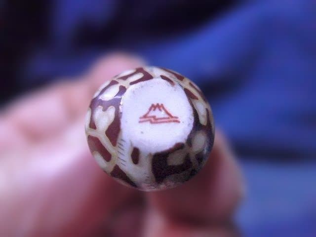 小型赤白模様花瓶