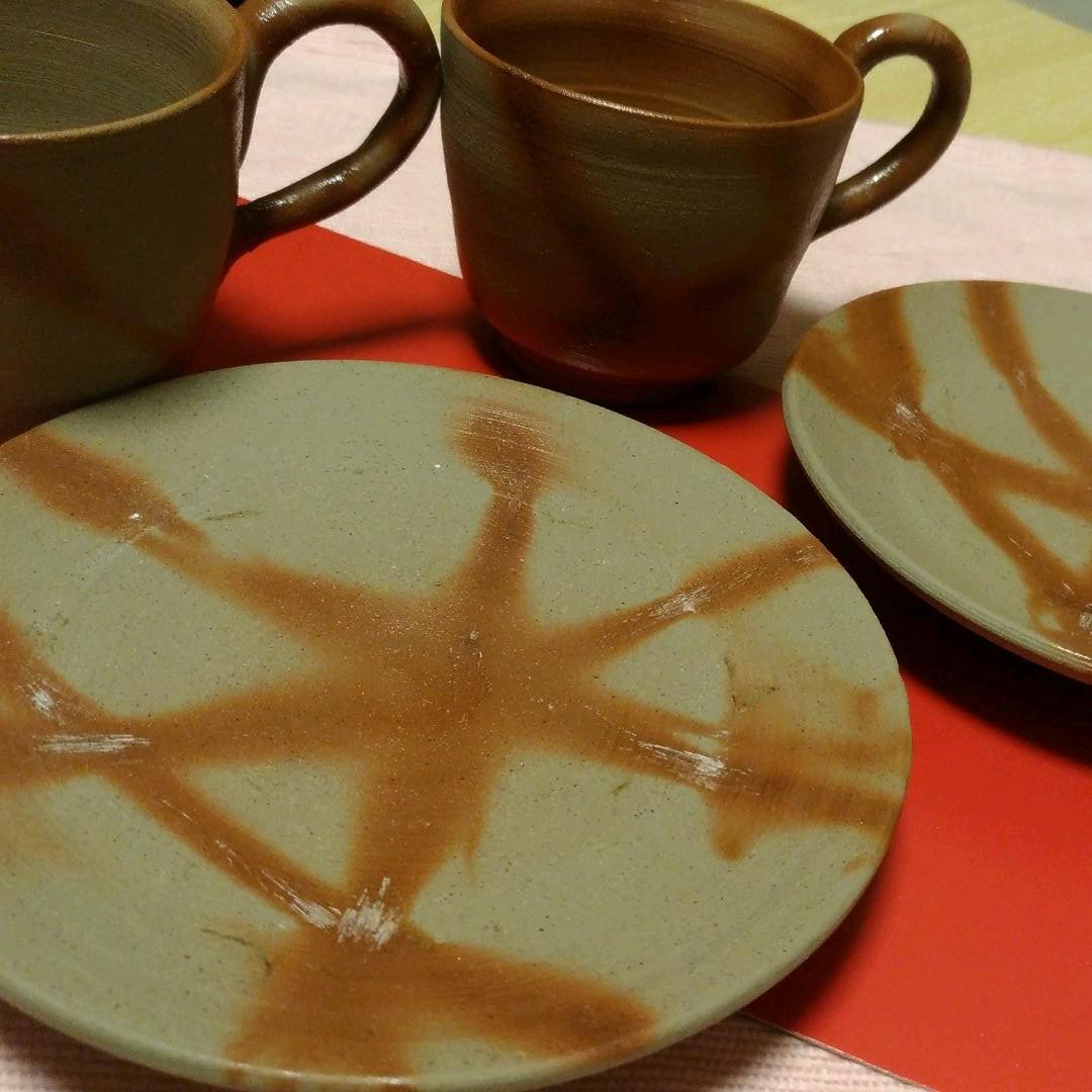 備前焼　カップ&ソーサー2客